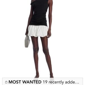 Line & Dot Black and White One Shoulder Dress